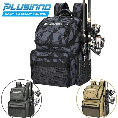 PLUSINNO 45L Fishing Backpack with Rod Holder Cooler Large Capacity Tackle Bag - image 1 of 4