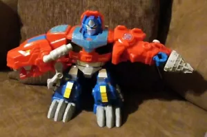 Transformers Rescue Bots Optimus Prime T-Rex Dinosaur 9" Action Read Description - Picture 1 of 5