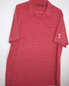 Travis Mathew Performance Golf Shirt Men 2XL Heather Red Legends Golf Logo Polo - Picture 1 of 11