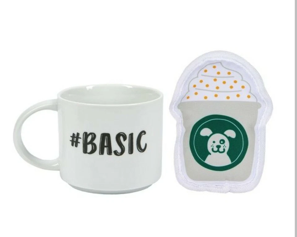 #Taza/taza de café básica y puppuccino latte perro chirrido juguete juego a juego nuevo Foto 1 de 4