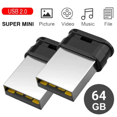 KOOTION 2 Pack 64 GB Mini USB 2.0 Flash Drive Pendrive USB Super Tiny Flash Memory Stick