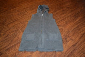 K5- Old Navy Gray Hooded Full Zip Sweater Vest Size Girls Large - Picture 1 of 3