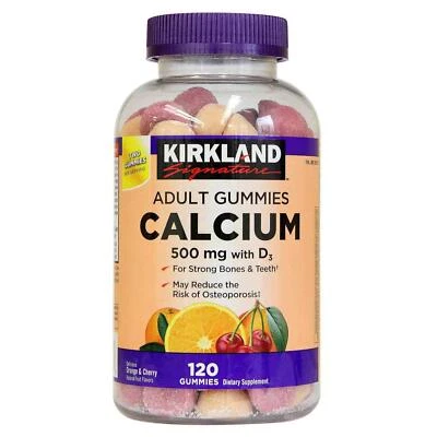 Calcio masticable Kirkland Signature con vitamina D3 gomitas para adultos, 120 ct x 1 Foto 1 de 3