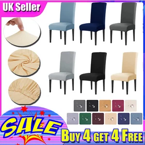 High Back Dining Chair Seat Covers Slipcovers Stretch Banquet Home UK STOCK - Picture 1 of 30
