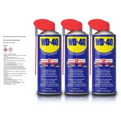 WD-40 3x 400ml FÜR SMART STRAW MULTIFUNKTIONSPRODUKT VIELZWECK SPRAY ROSTLÖSER