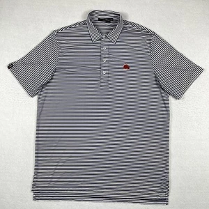 RLX Ralph Lauren Polo Shirt Mens XL Blue White Striped Golf Vacation Travel Work - Picture 1 of 11