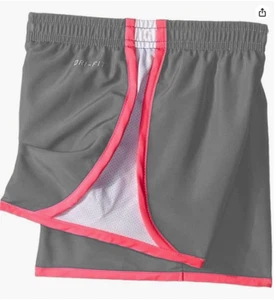 Nike Girl`s Dri FIT Printed Tempo Running Shorts Grey Size 5 - Picture 1 of 2