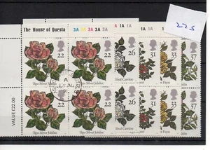 GB - Commems - (CMV 275) - 1991 Roses - blocks of 4 - very fine cancels - Picture 1 of 1