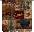 Retro Rusticd Curtains,Country Style Farmhouse Rustic Cabin Wildlife Rod Pocket