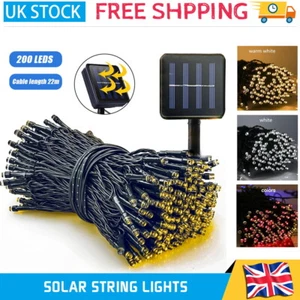 200 LED Solar Fairy Light String Waterproof Garden Party Wedding Xmas Lights UK - Picture 1 of 39
