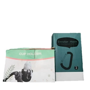 Accmor Universal Cup Holder Stroller Bike+ Bonus Stroller Hooks! 2 Large Green - Picture 1 of 4