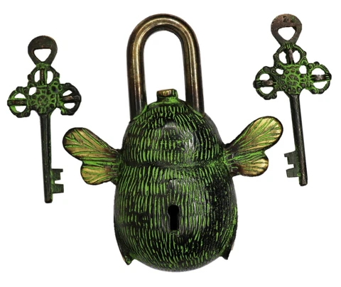 Bumblebee Shape Victorian Antique Style Door Lock Handmade Solid Brass Padlock Cover