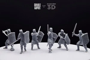 Grey Castle Warriors with Swords Davale Games 3D Printed With High Quality Resin - Picture 1 of 17