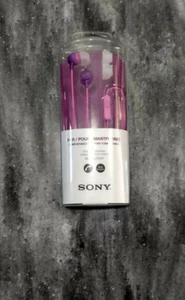 Pink/Purple Headphones w/Microphone OEM SONY Earbuds VOICE CONTROL NEW SEALED - Picture 1 of 9