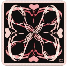 Schal NEU SEIDE quadratisch Designer Valentinstag Herzen von Barton of London rosa - Bild 1 von 9