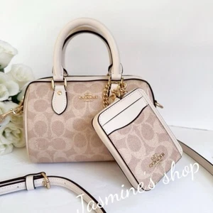 NWT Coach Mini Rowan Crossbody Bag In Signature Canvas CW329+ cardcase set - Picture 1 of 14