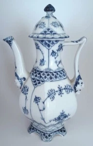 RARE Royal Copenhagen Blue Fluted Full Lace Coffee Pot #1030, First Quality - Picture 1 of 17