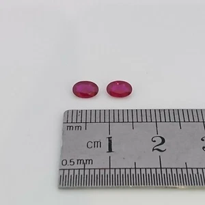 SYNTHETIC RUBIES x9 Oval Cut 6mm x 4mm Loose Dark Ruby Gemstones July Birthstone - Picture 1 of 1