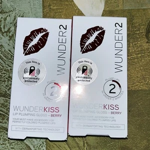 WUNDER KISS LIP PLUMPING GLOSS Berry 0.135oz NEW IN BOX 2 Pc - Picture 1 of 4