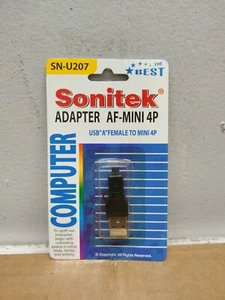 Sonitek USB "A" Female to Mini 4P Adapter PC Computer Accessory [FAST SHIPPING] - Picture 1 of 5