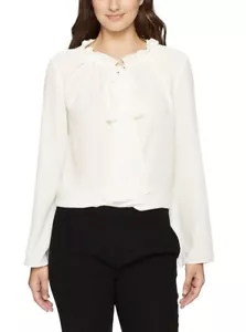 $89.50 MUJER ELLEN TRACY BLUSA CREMA TALLA PEQUEÑA P7FF - Imagen 1 de 7