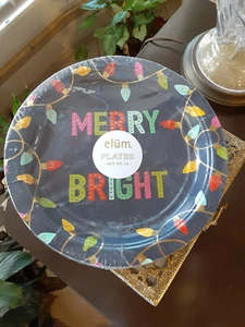 HOLIDAY PLATES CHRISTMAS PLATES MERRY & BRIGHT DESSERT PLATES NEW 16 PLATES - Picture 1 of 7