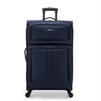U.S. Traveler Anzio 30" Large Checked Softside Expandable Spinner Luggage - Navy - Image 1 of 4