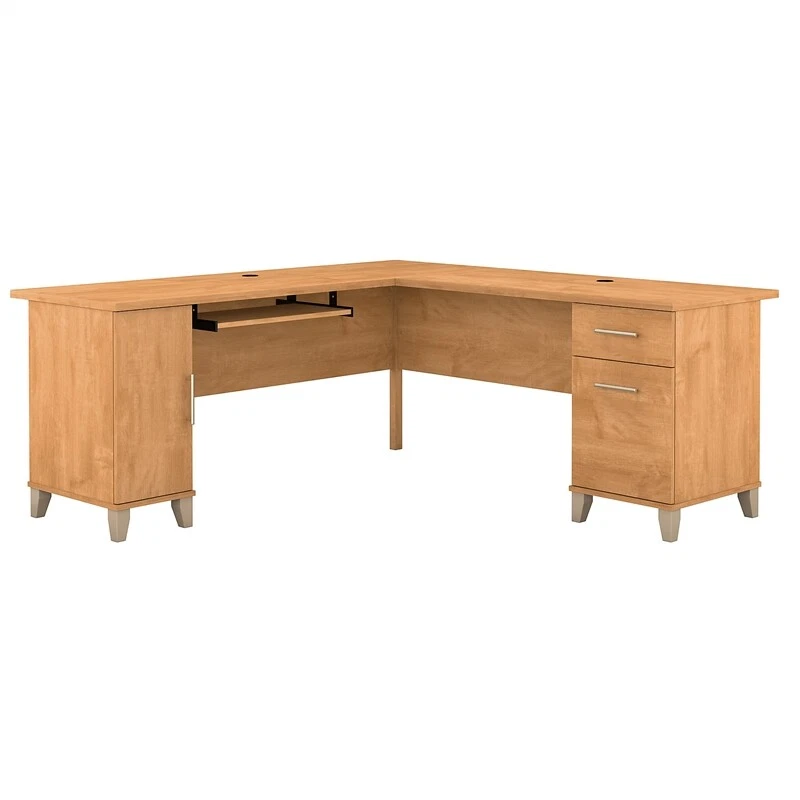 Bush Furniture Somerset 72w L Shaped Desk Maple Cross WC81410K