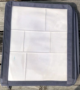 Vintage Cargo Zip Binder Double Zip Pencil Pouch Picture Canvas Organizer - Picture 1 of 6