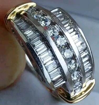 18Ct White Gold 1.50Ct VS Diamond Art Deco Cluster Dress Ring Size M Heavy 6.2g - Image 1 of 4