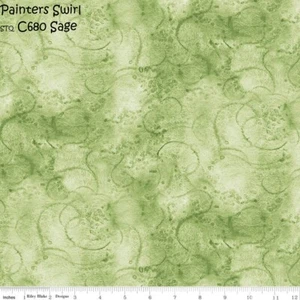 Painters Watercolor Swirl Blender cotton fabric Riley Blake BTY Sage Green - Picture 1 of 12