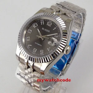 40mm BLIGER gray dial sapphire glass miyota 8215 PT5000 automatic mens watch - Picture 1 of 10