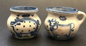 M A Hadley COW Creamer & PIG Sugar Bowl Set, 2" high, Mini or Child Size, 3 oz - Picture 1 of 6
