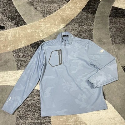 Ralph Lauren RLX Jersey Men Large Blue Camo 1/4 Zip Golf Performance Pullover - Image 1 of 4