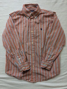 Ralph Lauren Shirt Boys 7 Striped Button Down Long Sleeve Dress Casual Preppy - Picture 1 of 9