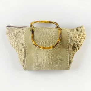 BlueMarina venezianische beige hellbraune große schwere Wildledertasche hergestellt in Indien 21 Zoll x 12 Zoll - Bild 1 von 24
