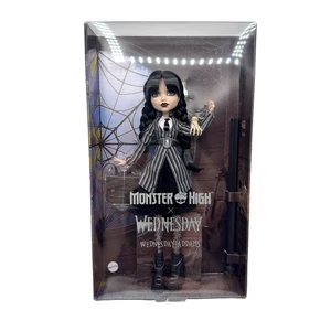 Monster High X Wednesday Wednesday Addams + Eiskaltem Händchen Mattel HXJ04 NEU - Bild 1 von 6