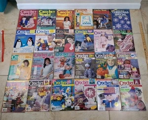 Vintage 1986 To 1991 CROCHET WORLD Magazines Lot Of 24 From The 1980's Omnibook - Picture 1 of 5