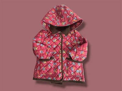 RALPH LAUREN 18 Months Floral Water Repellent Barn Jacket REMOVABLE HOOD QUILTED - Image 1 of 4