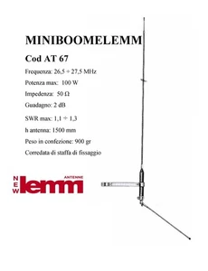 LEMM AT-67 Mini Boomerang CB Homebase Antena Boomelem Base (ANTIGUO STOCK) - Imagen 1 de 20