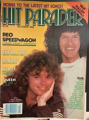 Hit Parader Magazine October 1982 REO Speedwagon No Van Halen Centerfold - Image 1 of 2