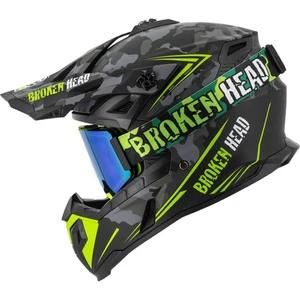Broken Head Crosshelm Squadron Grau + MX-Brille Regulator Grün Verspiegelt - Bild 1 von 11