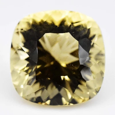 14.70 Ct Natural Citrine Bright Yellow Concave Cut Gemstone Certified Brazil - Image 1 of 4