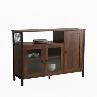 Kitchen cabinet sideboard kitchen dresser crockery cabinet kitchen buffet with glass doors - Image 1 of 2
