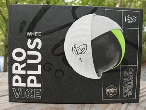 Vice Pro Plus Golf Balls (2025 Model) (White) Control and Speed 1 Dozen - Picture 1 of 14