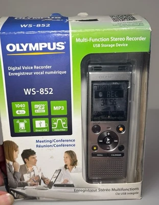 New OLYMPUS WS-852 4GB USB Stereo Handheld Audio Digital Voice Recorder Open Box - Image 1 of 4