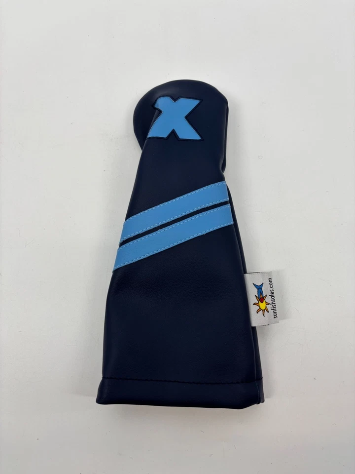 Sunfish Golf Hybrid Headcover Dura Leather Navy Blue UNC Stripes  3H 4H 5H 6H 7H - Image 1 of 1