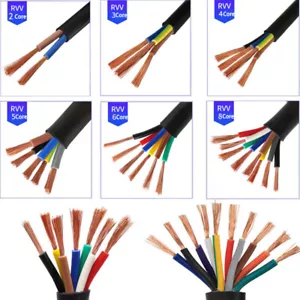 0.12-6mm² Flex Wire Copper 2/3/4/5/6/8/10 Cores Electrical Cable PVC Insulation - Picture 1 of 6