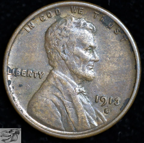 1913 S Lincoln Wheat Cent, Penny, Almost Uncirculated Condition, Tough, C6377 Cover