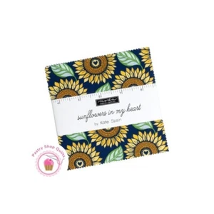 Moda SUNFLOWERS IN MY HEART Kate Spain CHARM PACK 42- 5" Quilt Fabric Squares - Picture 1 of 7